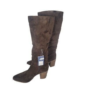 Universal Thread Women's Faux Saude Zipper Knee Western Boots 9.5